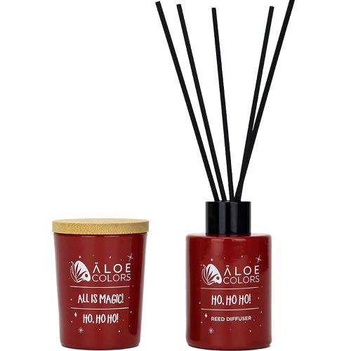 Aloe Colors Promo Ho Ho Ho Scented Soy Candle 150g & Reed Diffuser 125ml